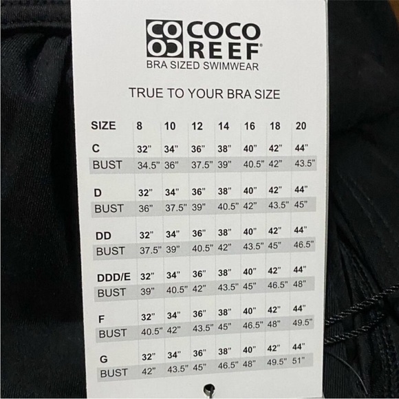 COCO REEF Women' Flourish Underwire BraSized Tankini Top Black swimming suit - Picture 7 of 13